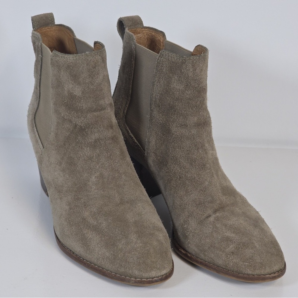 Madewell Regan Suede Chelsea Boots Brown Heeled Pull On‎ Ankle Booties 9.5 J8434